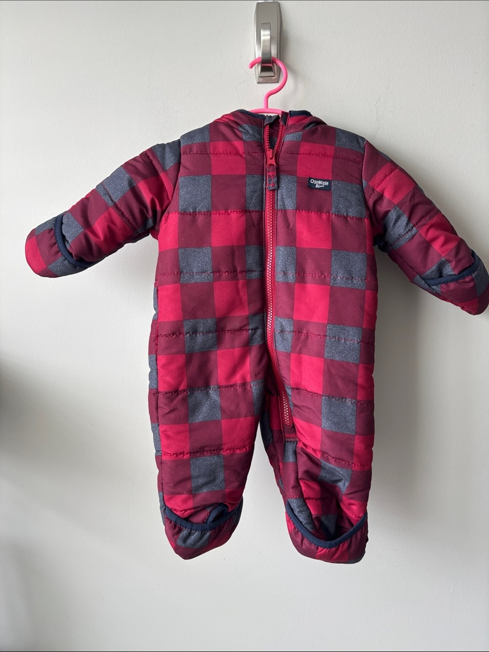 OshKosh B'gosh Red and Brown Infant snowsuit size 3/6 months